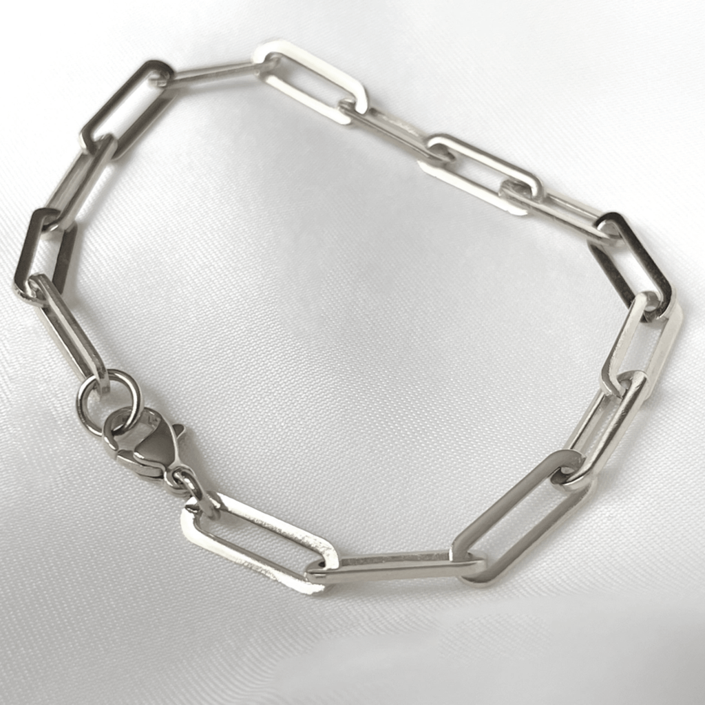 Silver Thick Paperclip Bracelet