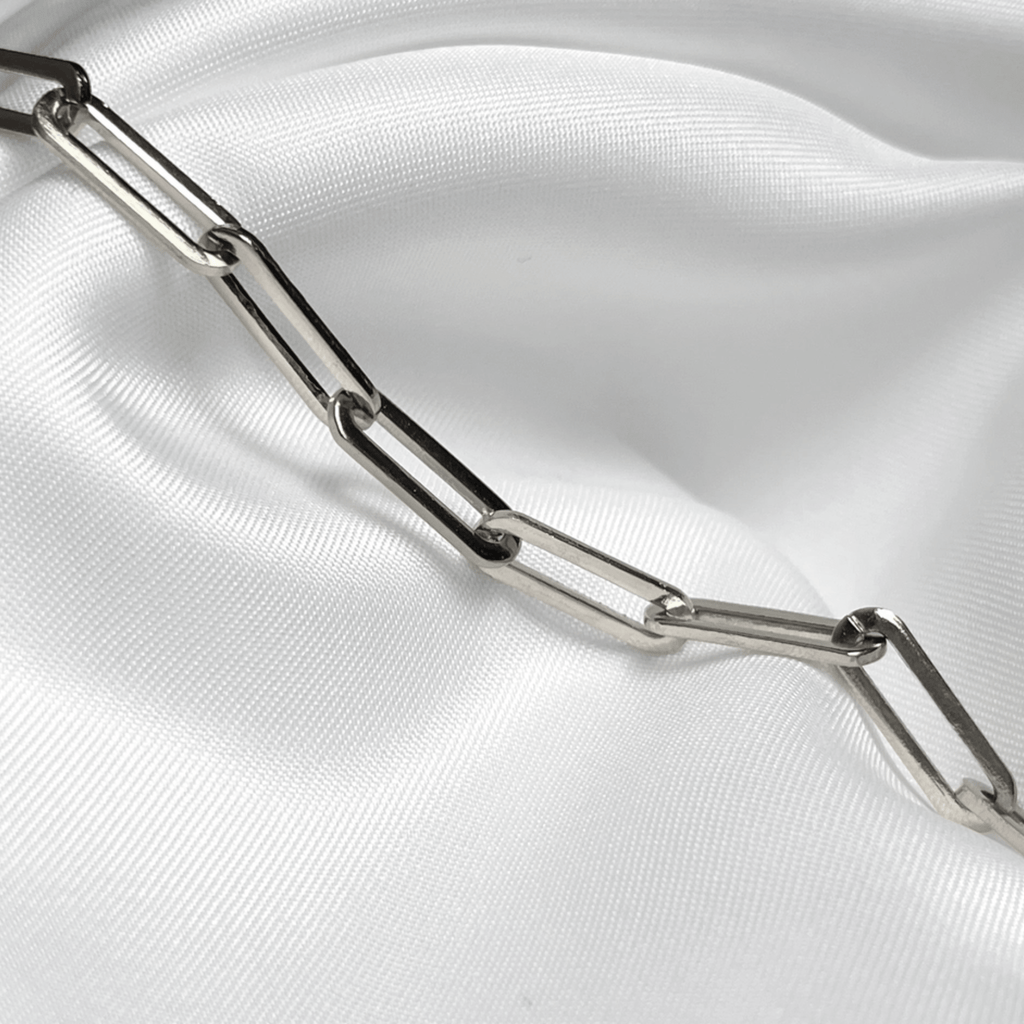 Silver Thick Paperclip Bracelet