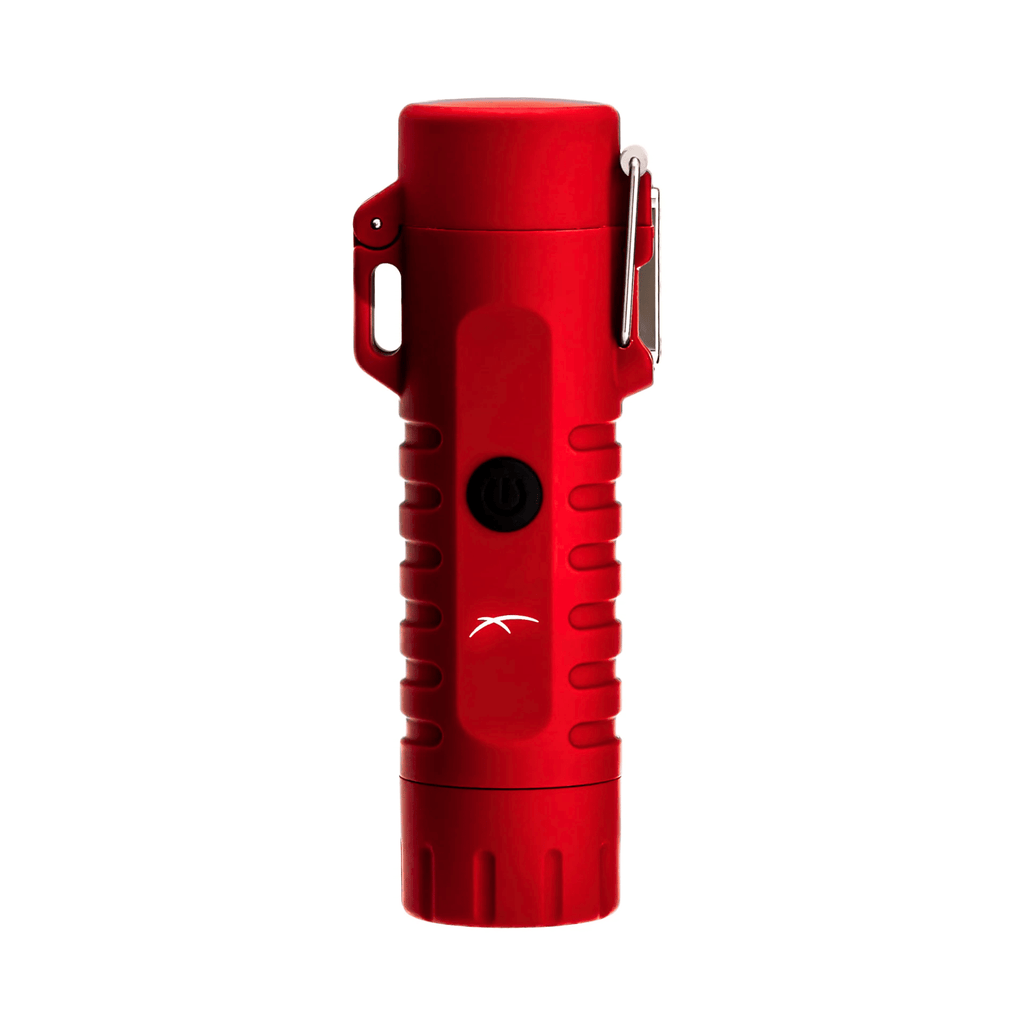 Sizzle Survival Lighter & Flashlight Red