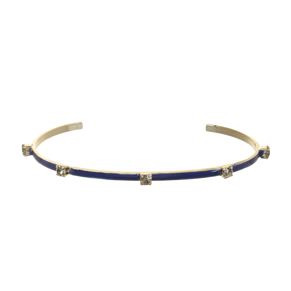 Tova Bracelet, Everly Cuff Navy & Black Diamond Crystal