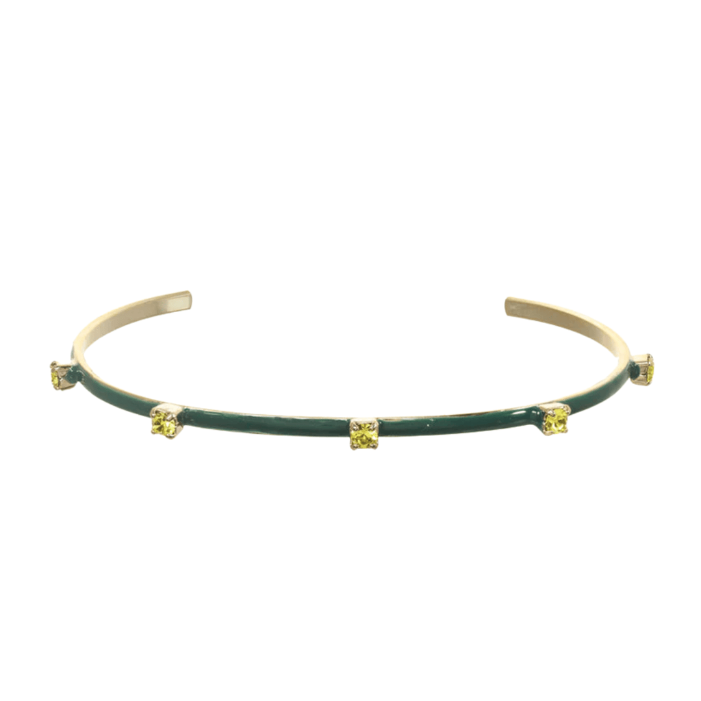 Tova Bracelet, Everly Cuff Forest Green & Yellow Crystal