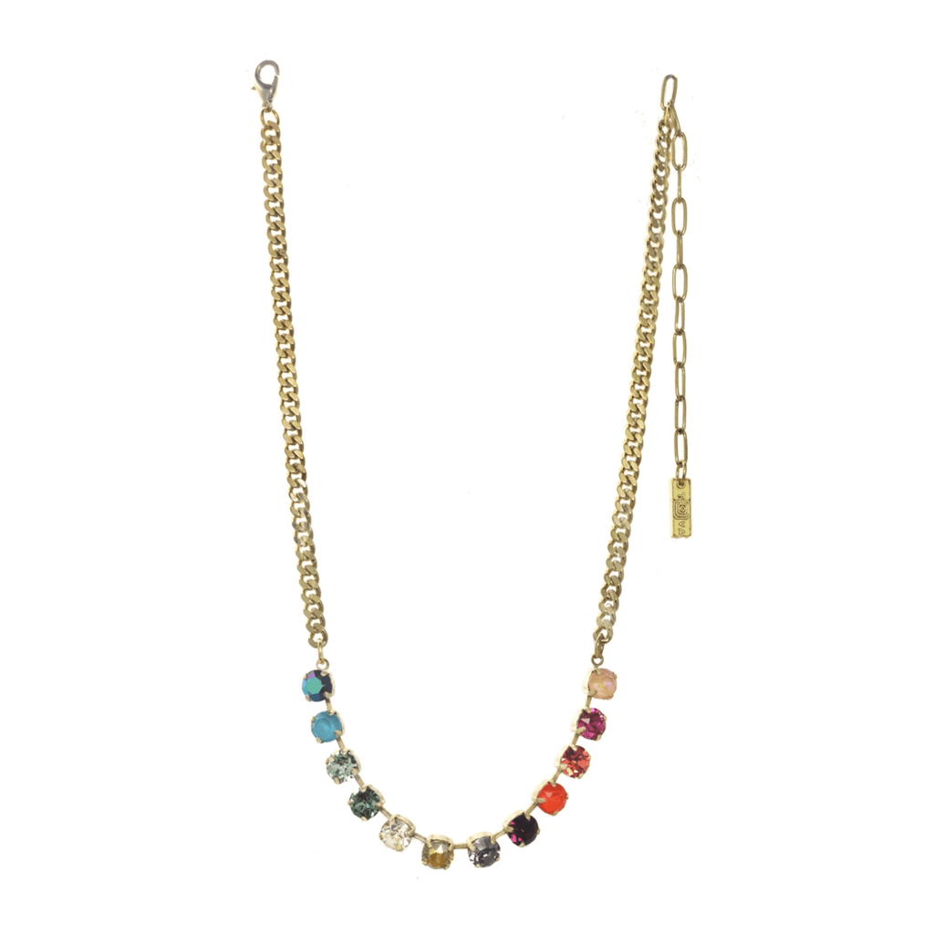 Tova Necklace, Mini Oakland Antique Gold Rainbow