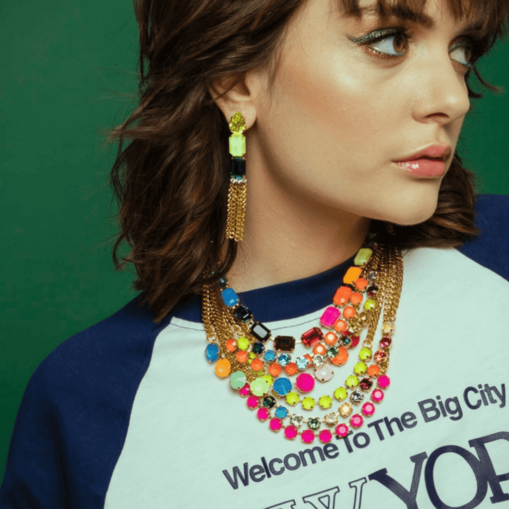 Tova Necklace, Mini Oakland Antique Gold Rainbow