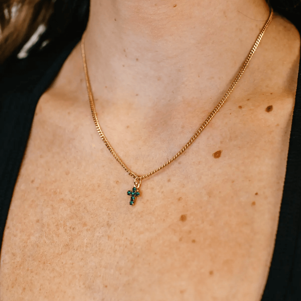 Tova Necklace, Single Mini Cross