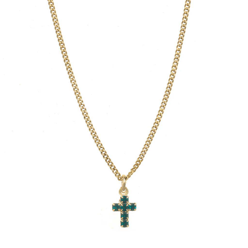 Tova Necklace, Single Mini Cross Montana