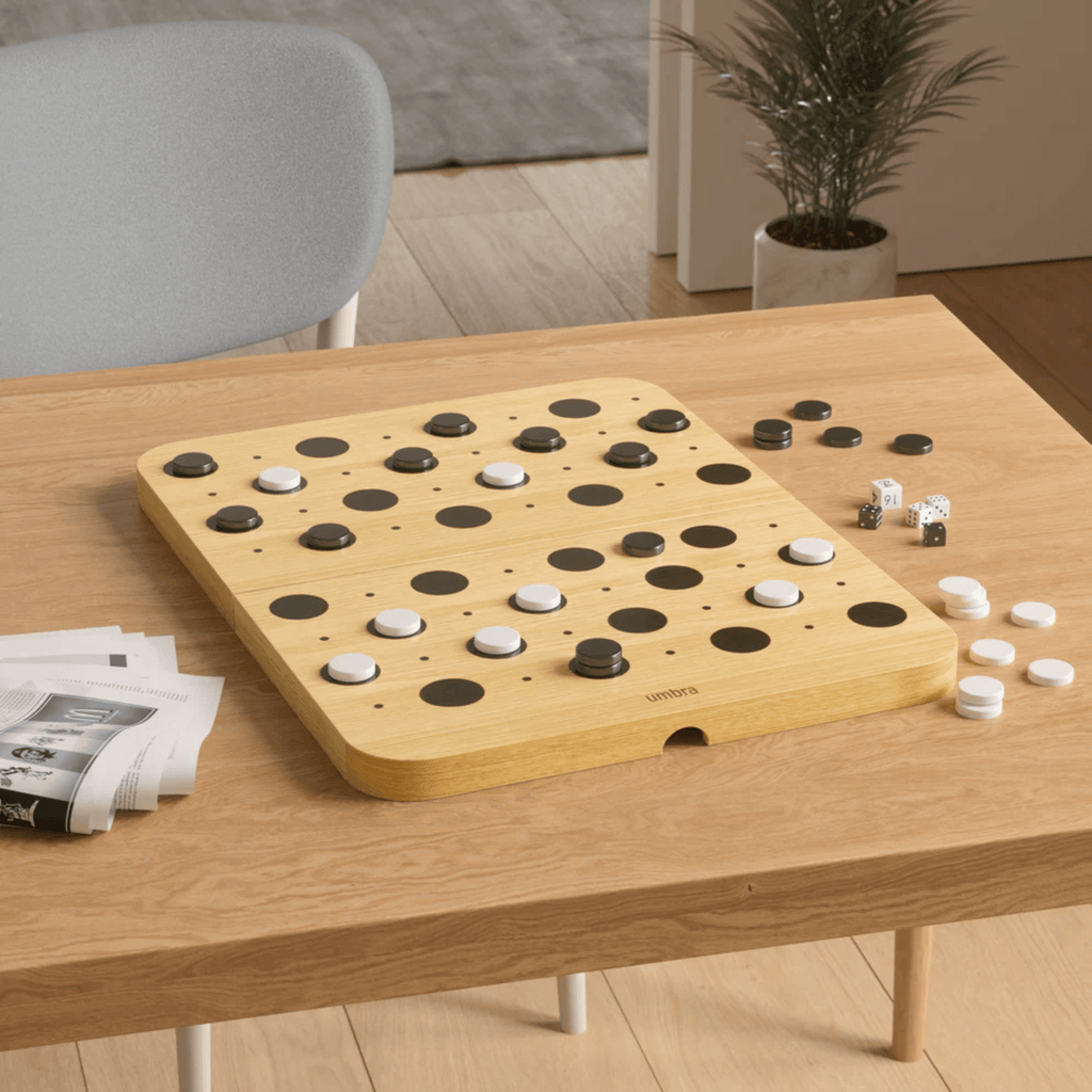 Umbra Blitz 2-in-1 Backgammon & Checkers Board Game