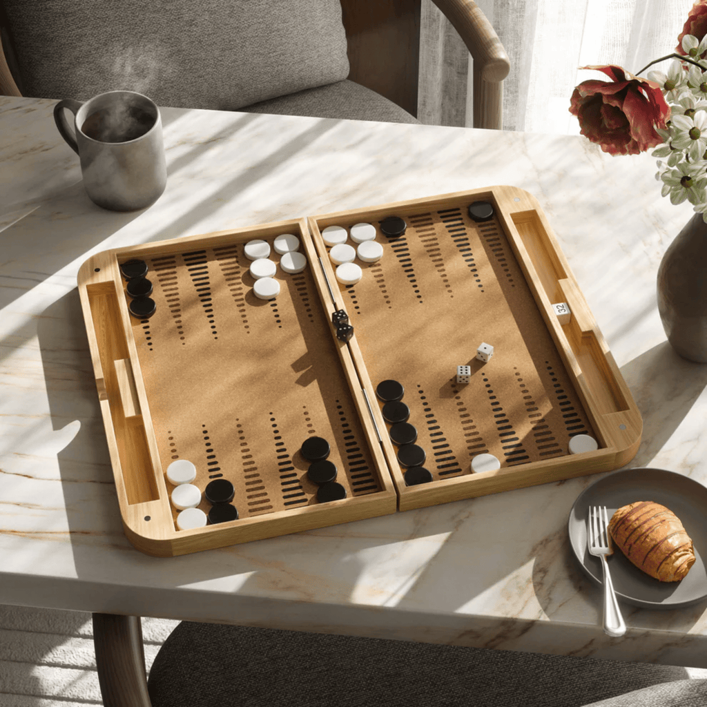 Umbra Blitz 2-in-1 Backgammon & Checkers Board Game