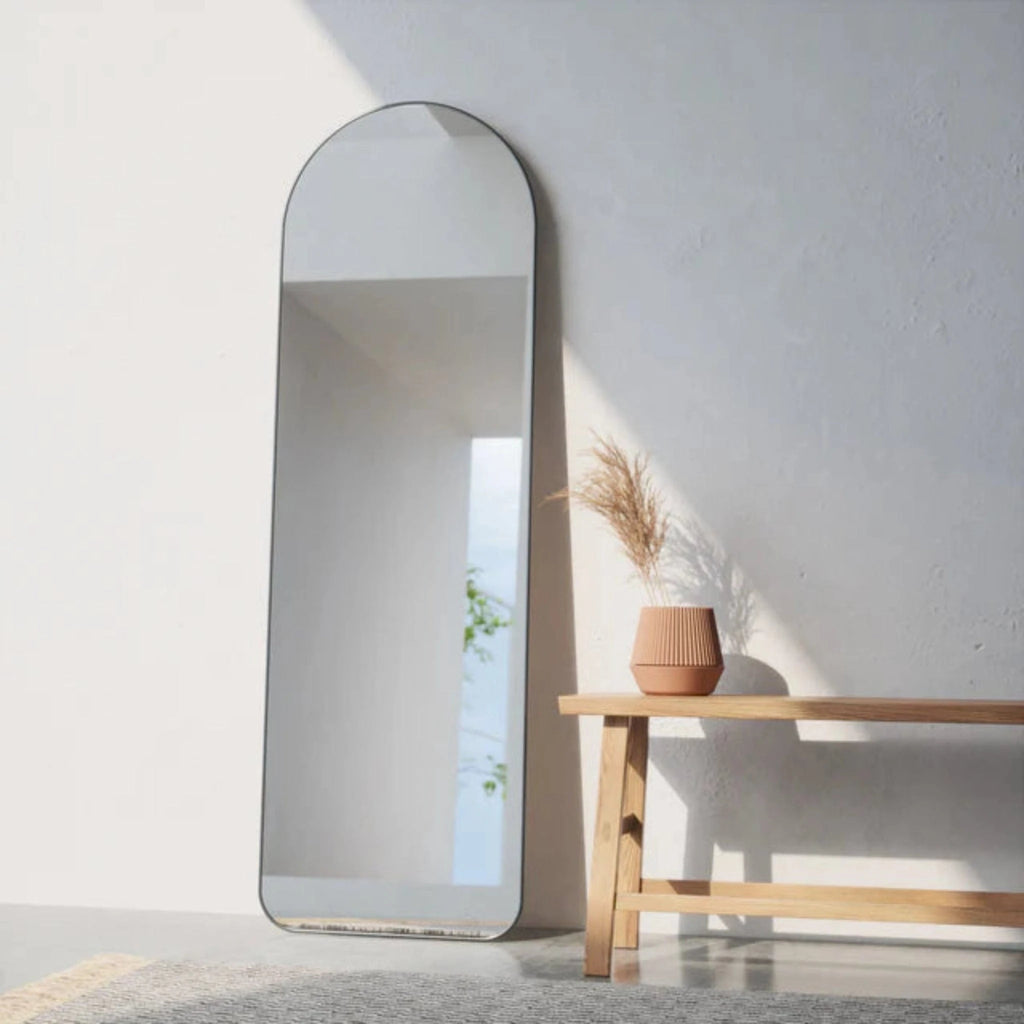 Umbra Hubba Arched Leaning Mirror, Titanium