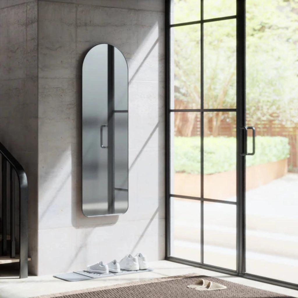 Umbra Hubba Arched Leaning Mirror, Titanium