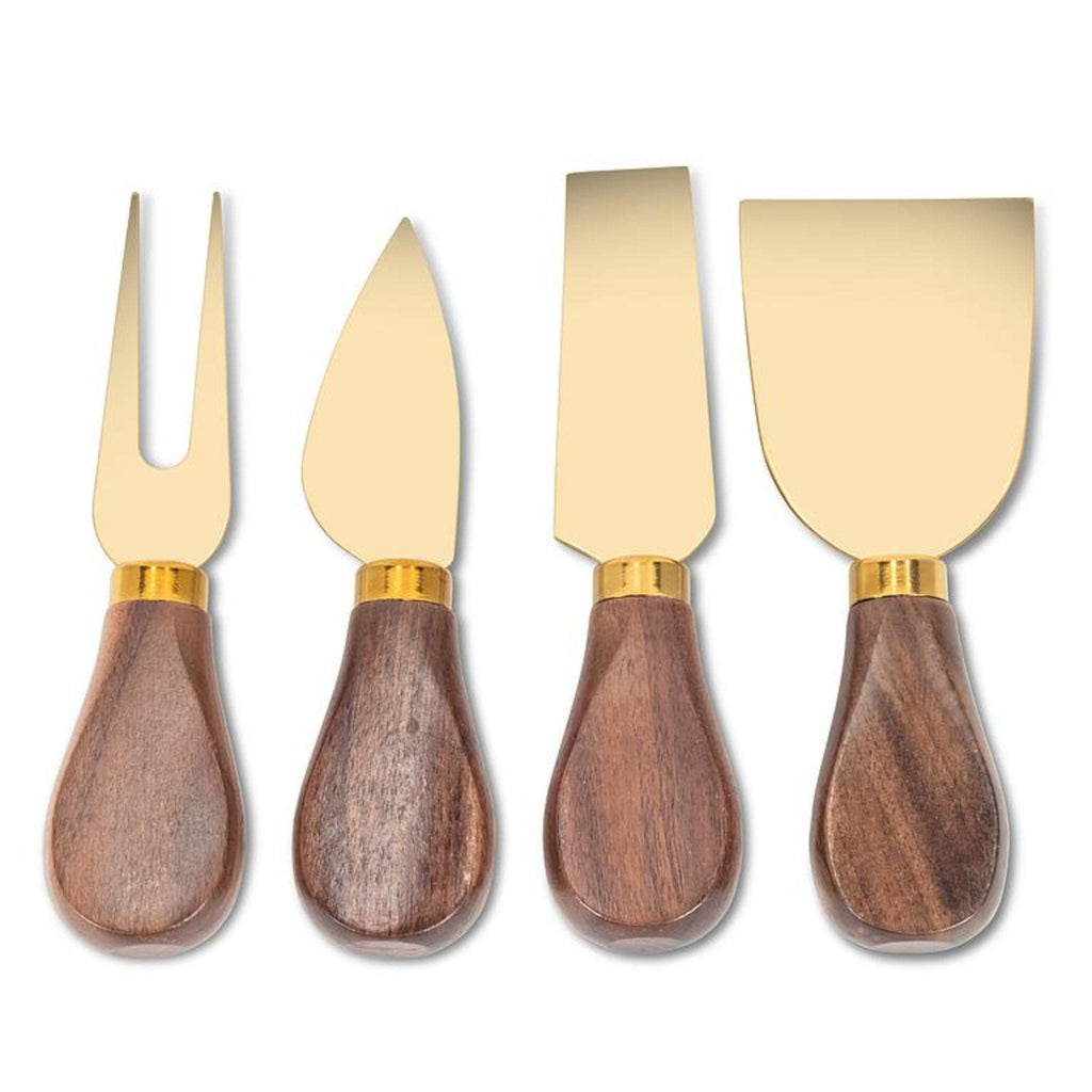 Walnut Cheese Knife Set, 4-Piece