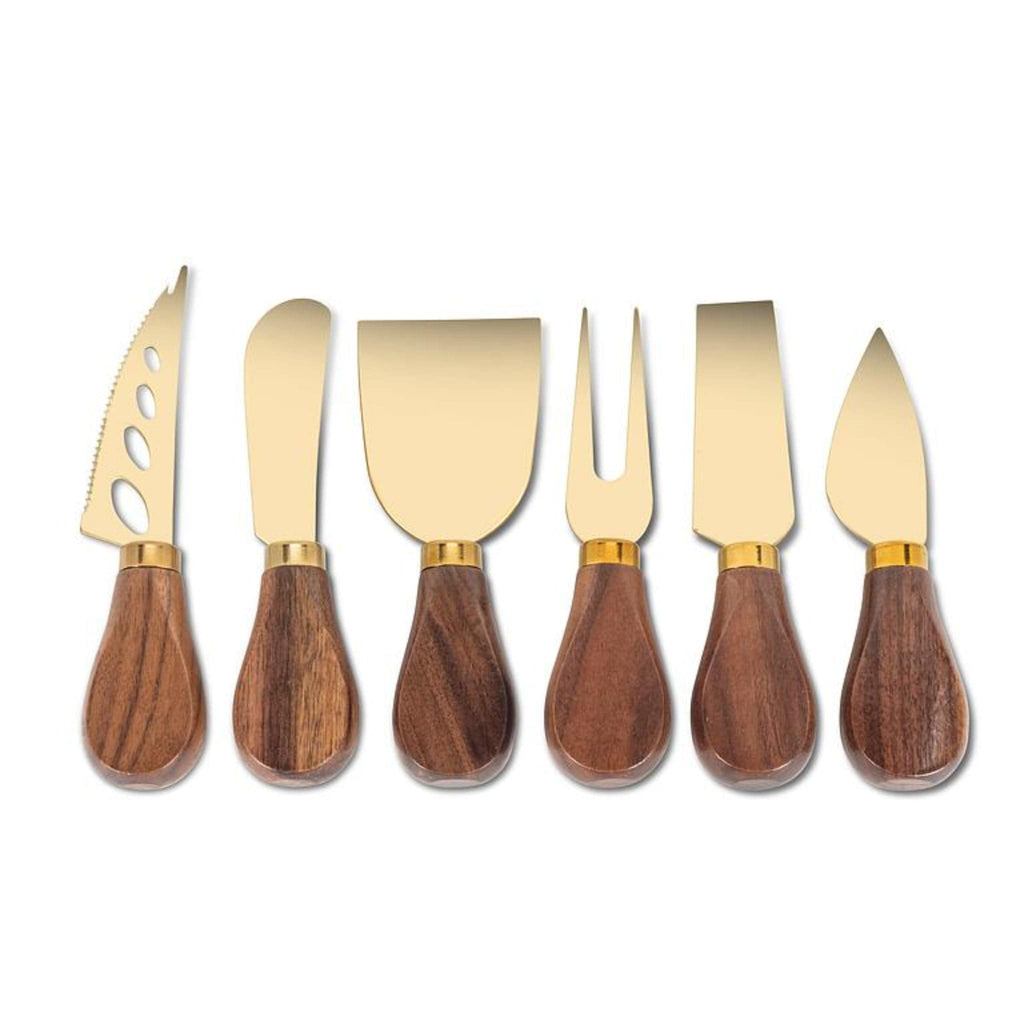Walnut Cheese Knife Set, 6-Piece