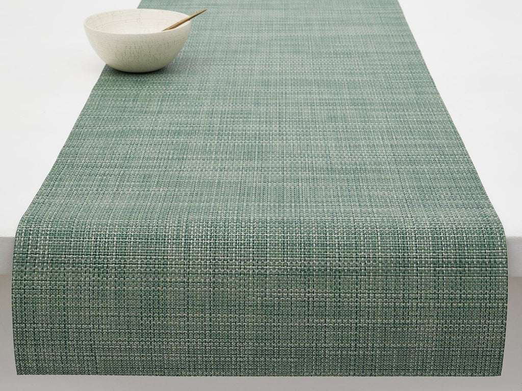 Chilewich Plynyl® Mini Basketweave Table Runner, Ivy