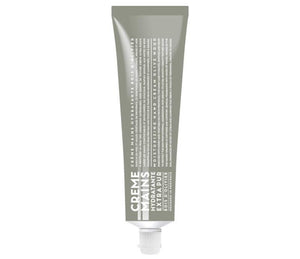 Compagnie de Provence Olive Wood hand cream in a grey 100mL tube with bold, modern white lettering