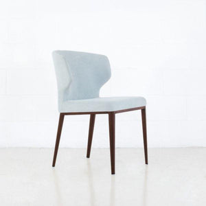 Elite Living Marlow Dining Chair, Metal Base Walnut Imprint / Chenille Sky