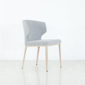 Elite Living Marlow Dining Chair, Metal Base Natural Wood Imprint / Light Grey