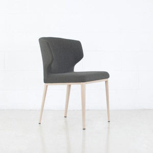 Elite Living Marlow Dining Chair, Metal Base Natural Wood Imprint / Dark Grey