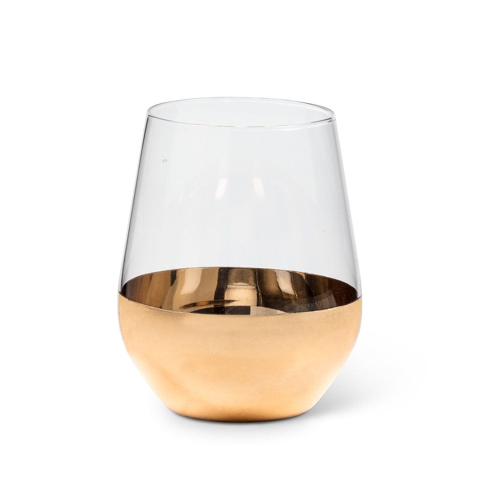 Gold Banded Stemless Wineglass