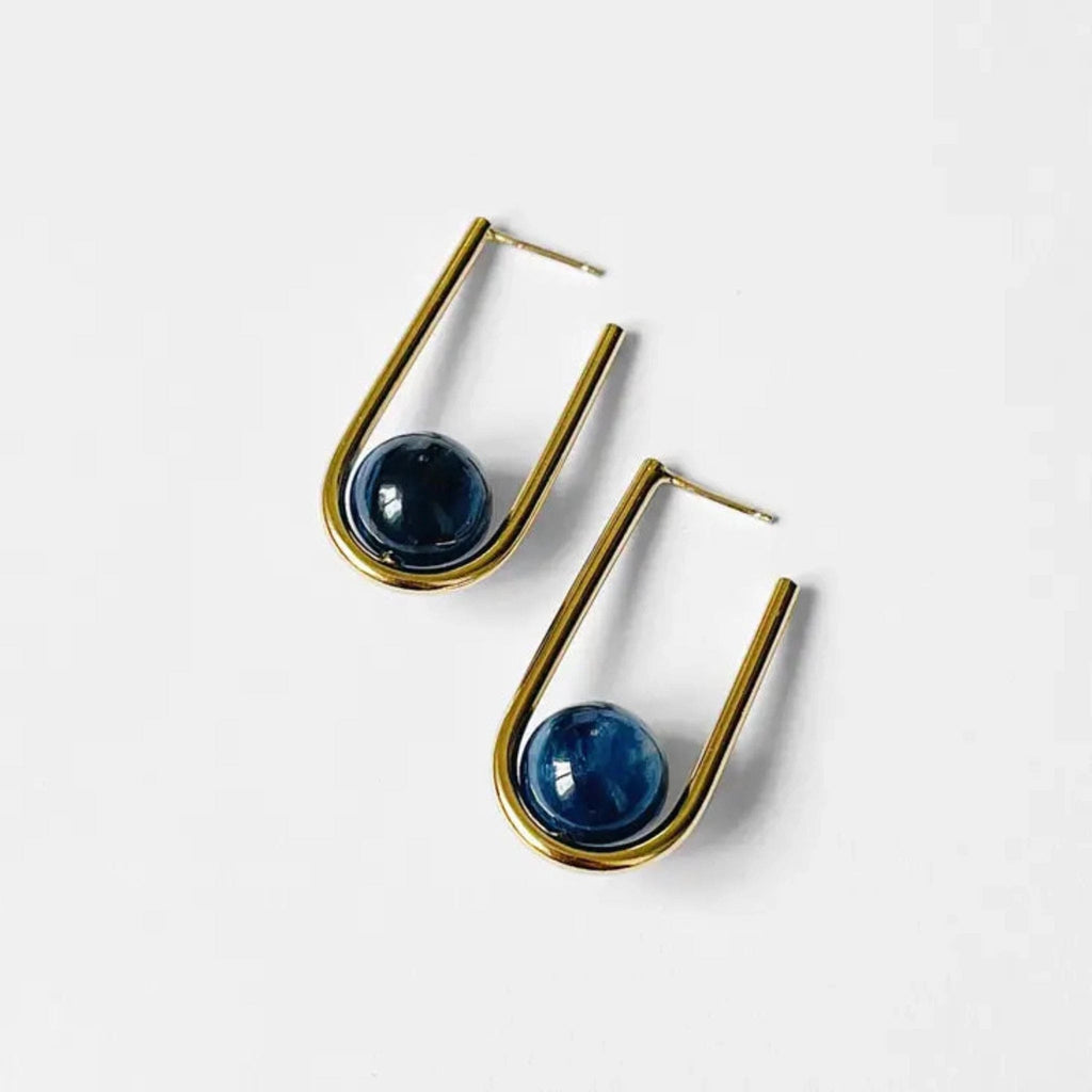 Kara Yoo Balance Earrings, Kyanite Gold