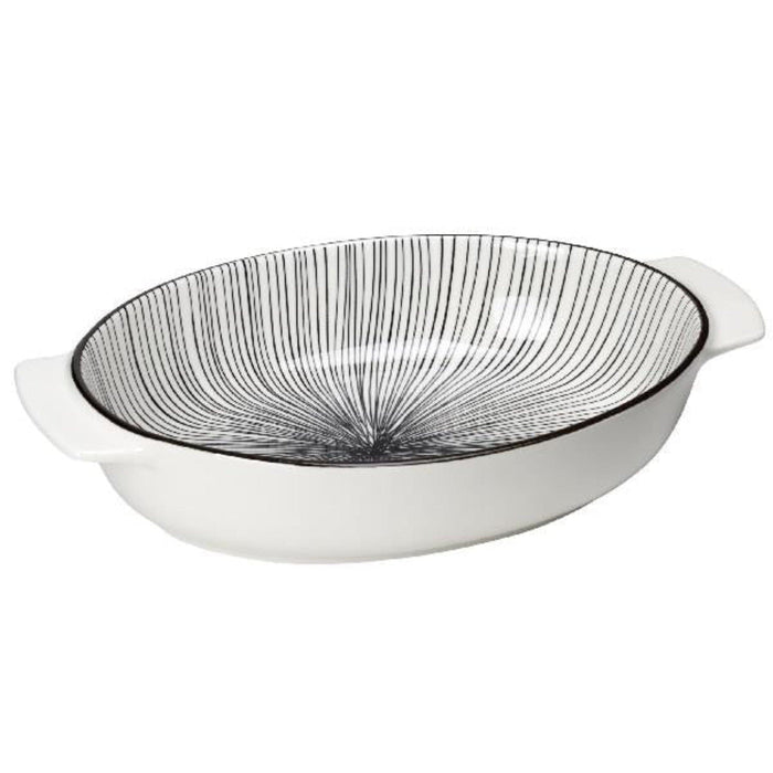 Kiri Oval Dish, Black Line