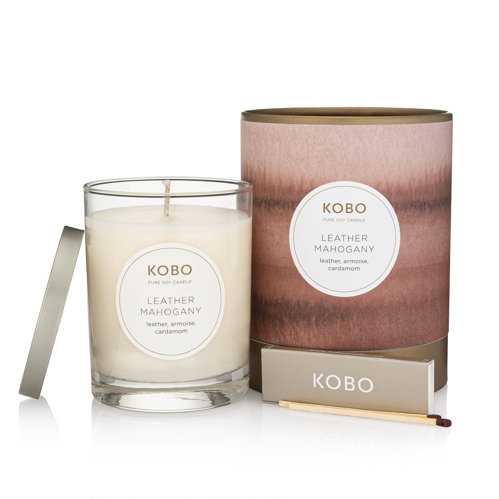 KOBO Watercolour Candle, Leather Mahogany 80 hours