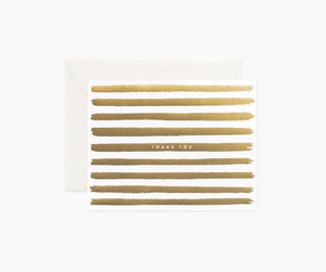 Rifle Paper Co Gold Stripe Thank You Card