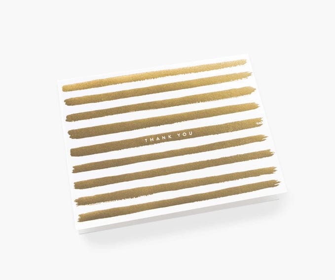 Rifle Paper Co Gold Stripe Thank You Card