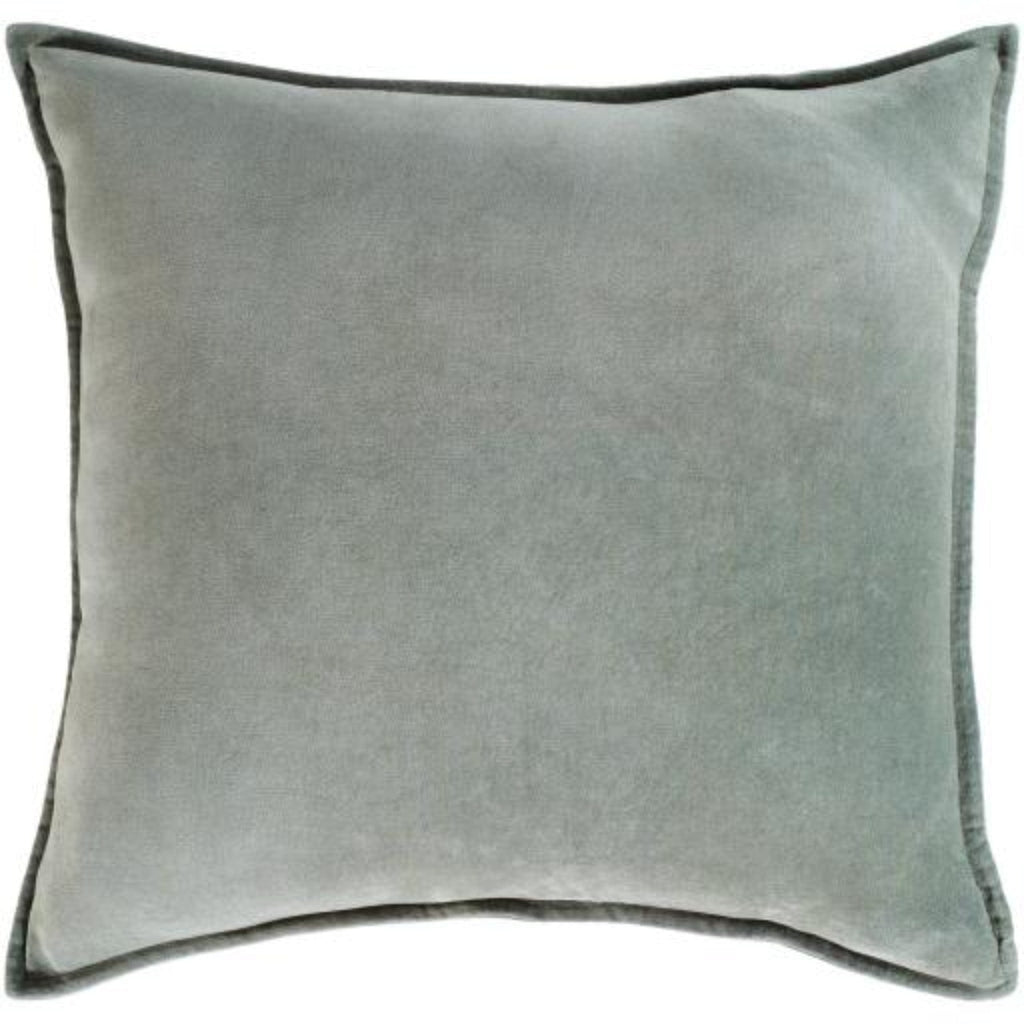 Surya Velvet Pillow, Sea Foam