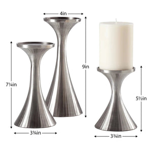 Tomar Candle Holder Set, Antique Pewter