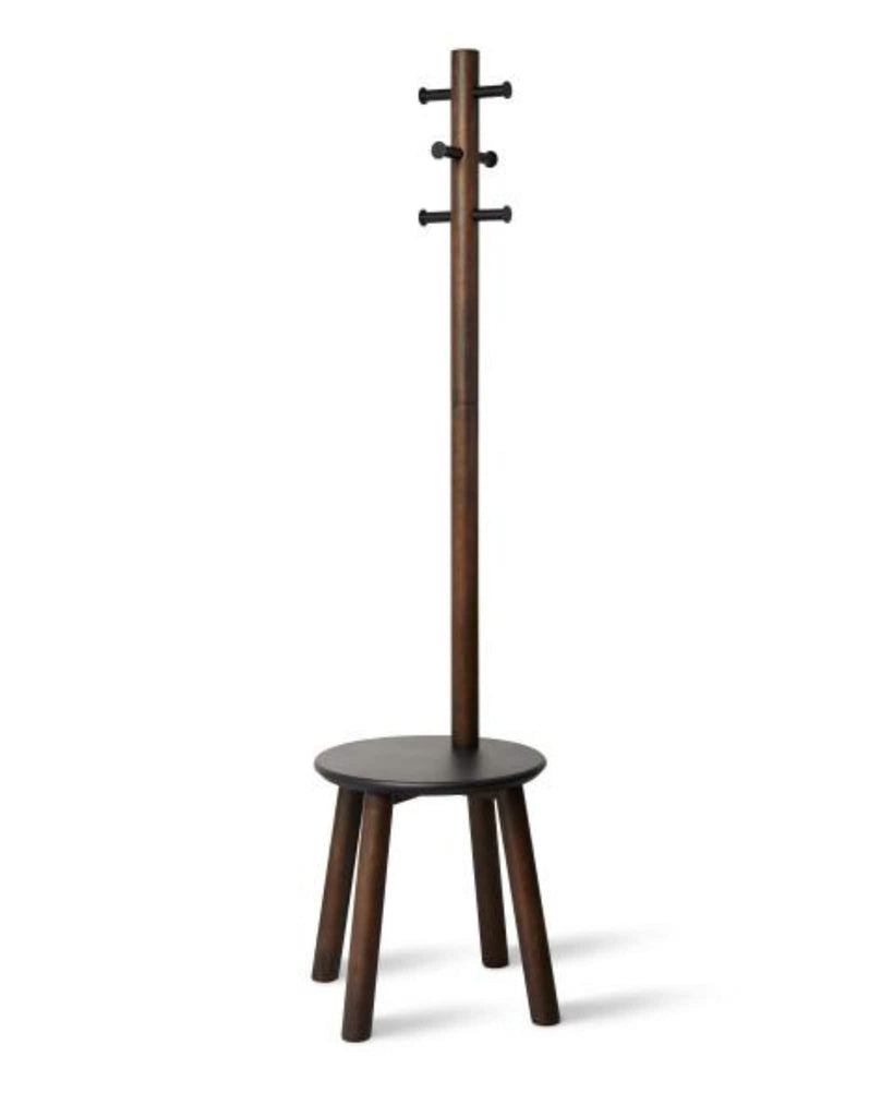 Umbra Pillar Stool & Coat Rack Black/Walnut