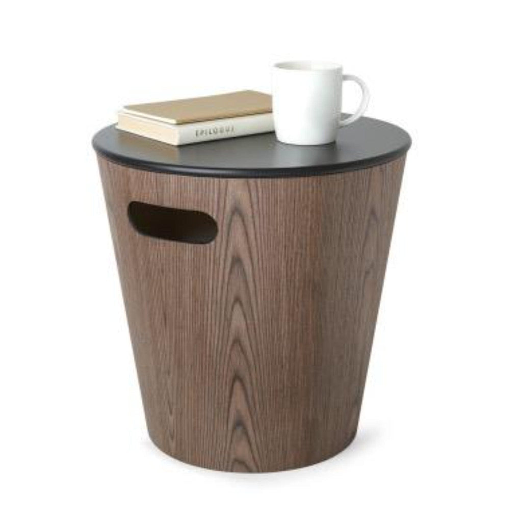 Woodrow Storage Stool Black/Walnut