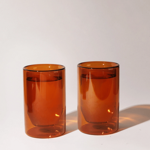 Yield Design Co Double-Wall Glass Set, Amber