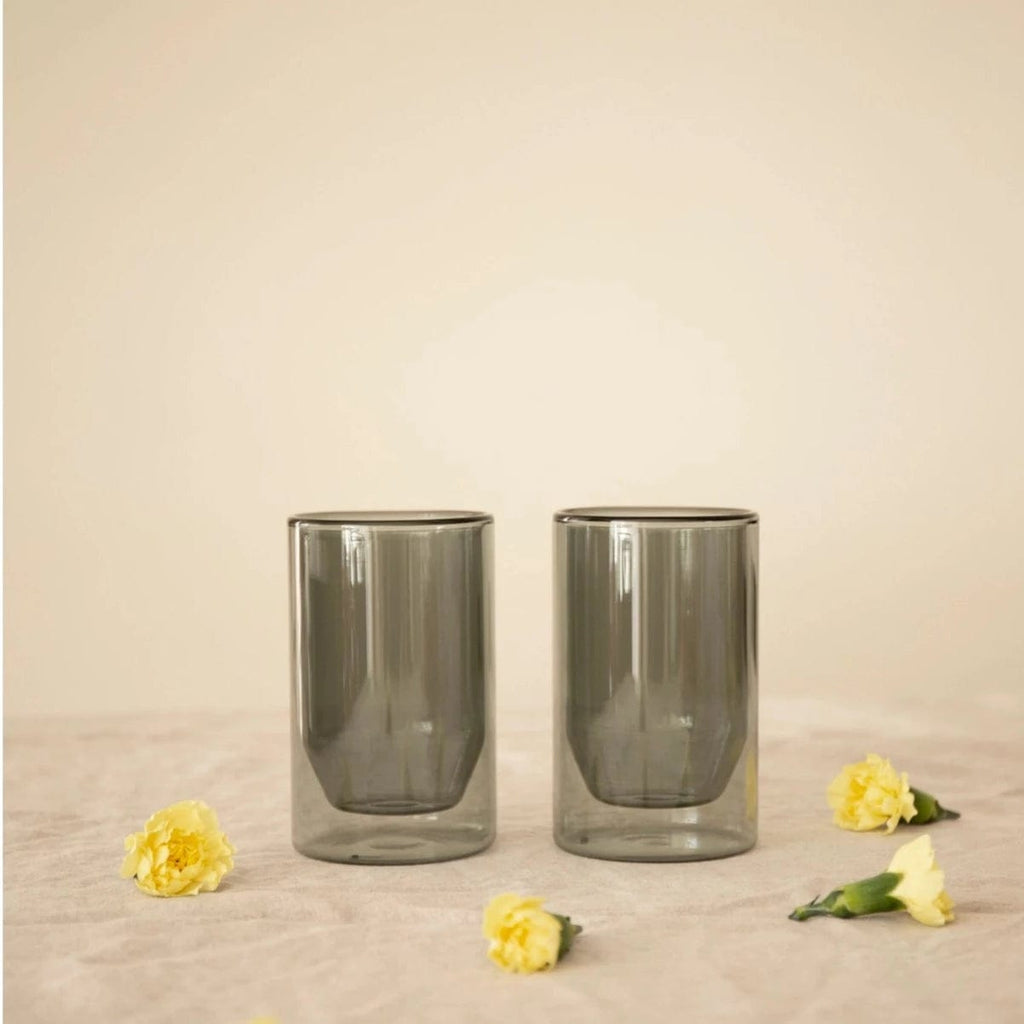 Yield Design Co Double-Wall Glass Set, Grey